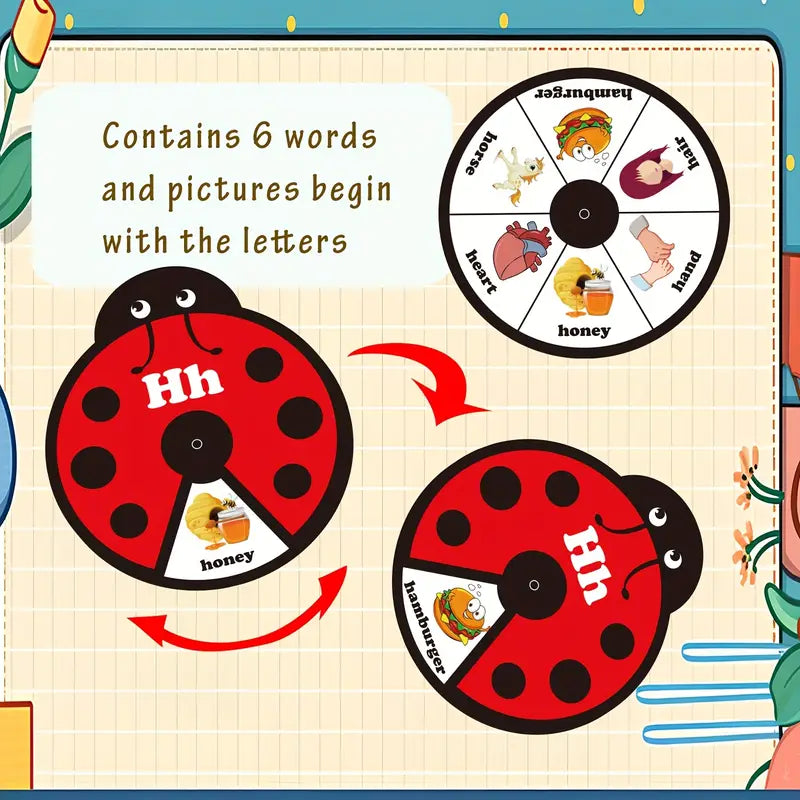 🎁Early Learning Montessori Spinning Flash Cards – 🎨ABC 123 Alphabet & Number Toy for Kids (3–5 Years)