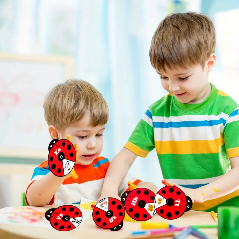 🎁Early Learning Montessori Spinning Flash Cards – 🎨ABC 123 Alphabet & Number Toy for Kids (3–5 Years)