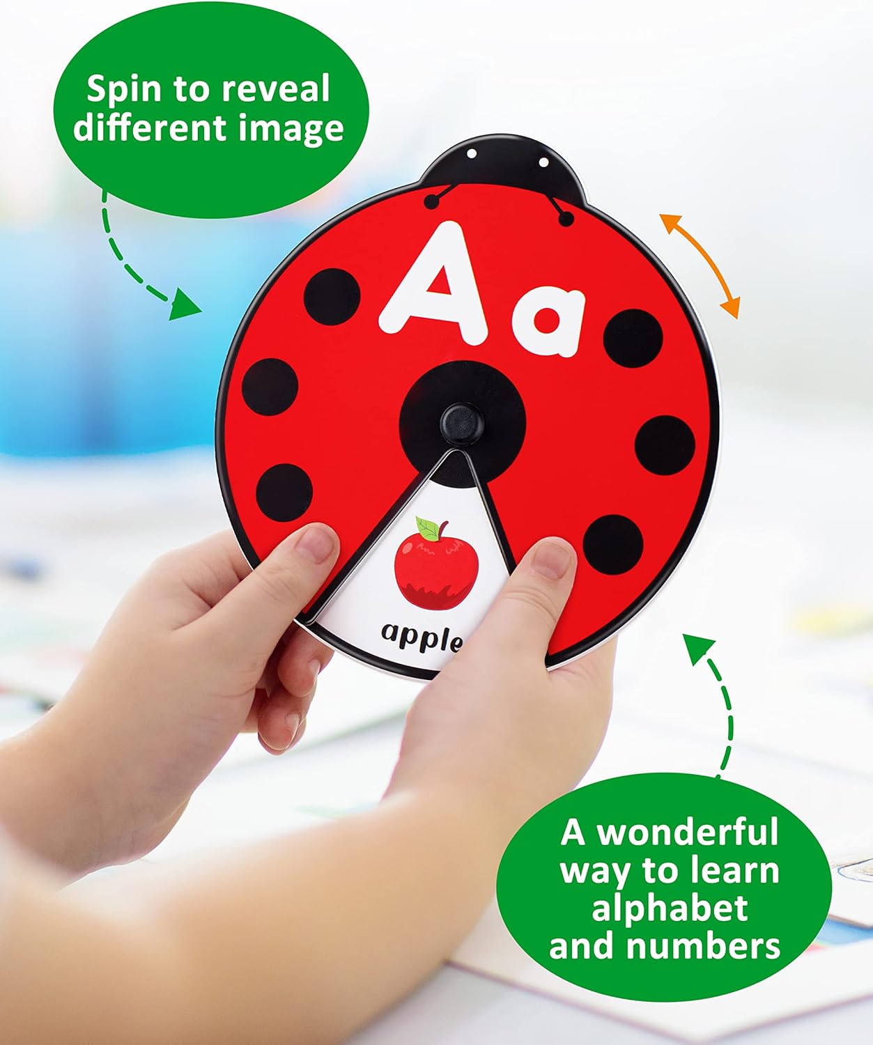 🎁Early Learning Montessori Spinning Flash Cards – 🎨ABC 123 Alphabet & Number Toy for Kids (3–5 Years)