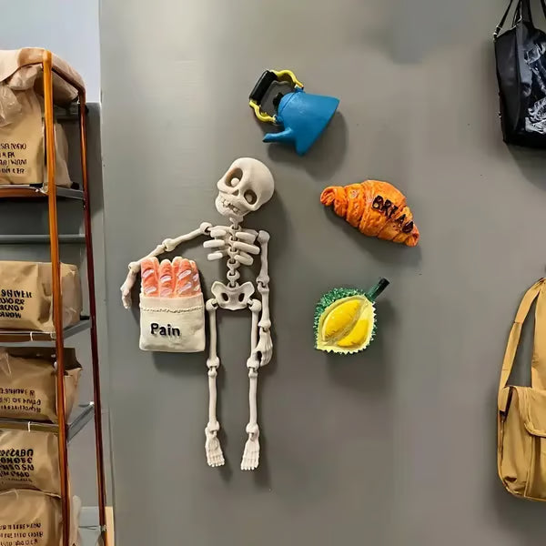 🎃Halloween Hot Sale 💀✨3D Printed Vintage Skeleton Magnetic Figurine 🎃