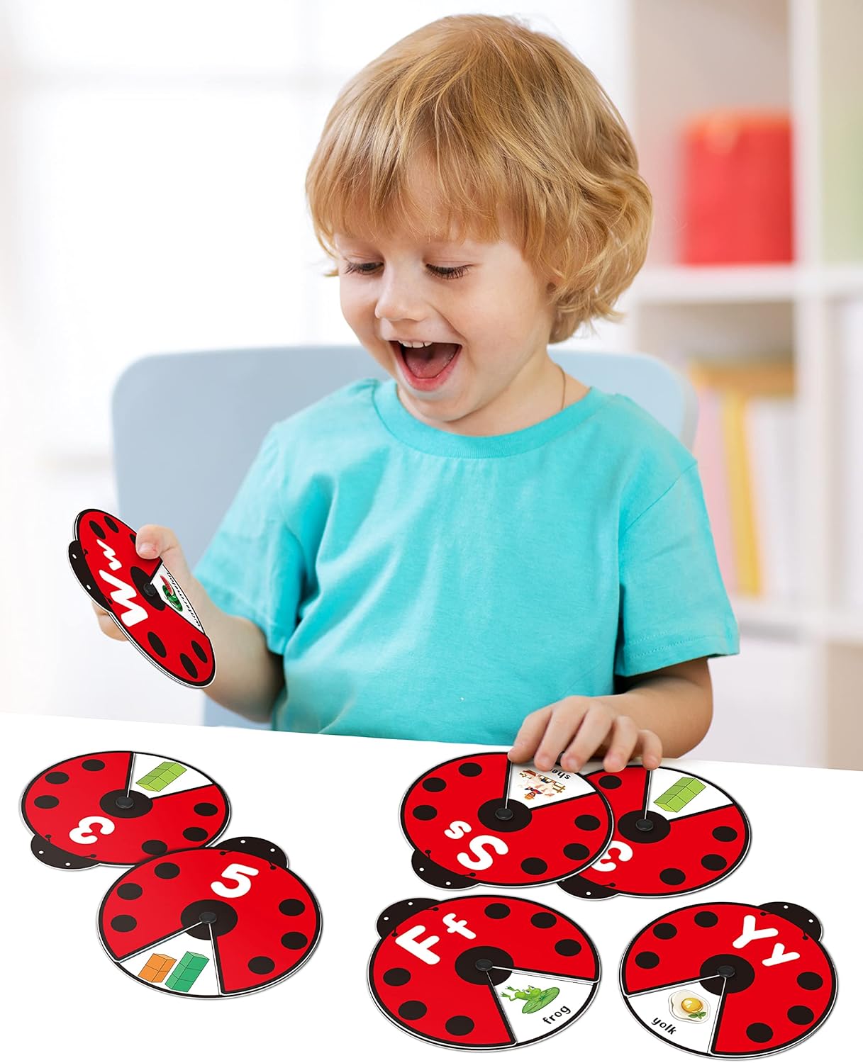 🎁Early Learning Montessori Spinning Flash Cards – 🎨ABC 123 Alphabet & Number Toy for Kids (3–5 Years)