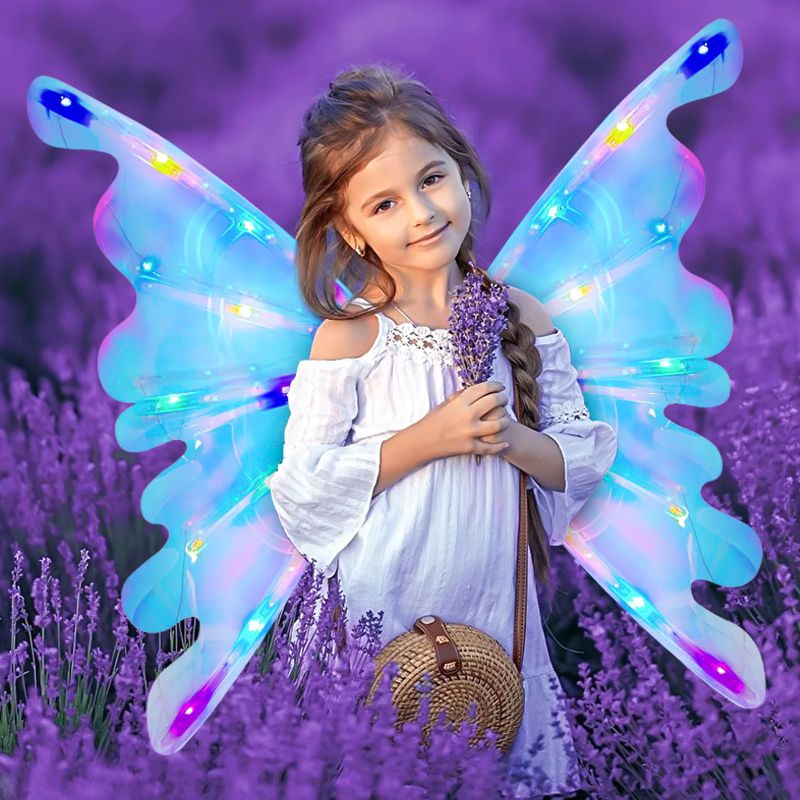 🎄Christmas Hot Sale🎁Rechargeable Electric Fairy Wings with LED Lights and Music🧚♀️