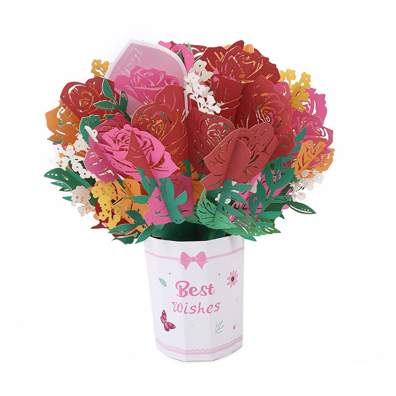 3D Pop-Up Bouquet Greeting Card