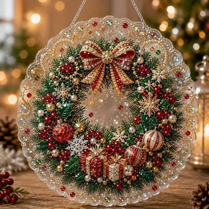 🎄Christmas Pearl Diamond Art Hanging Ornament Kit | Resistant Non-Fading Pearl Beads DIY Handmade Holiday Hanging Decor 🎅💎