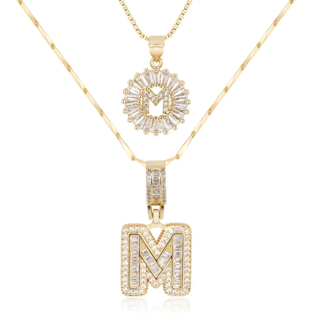 💖2 Pack - Initial Letter Pendant Necklaces