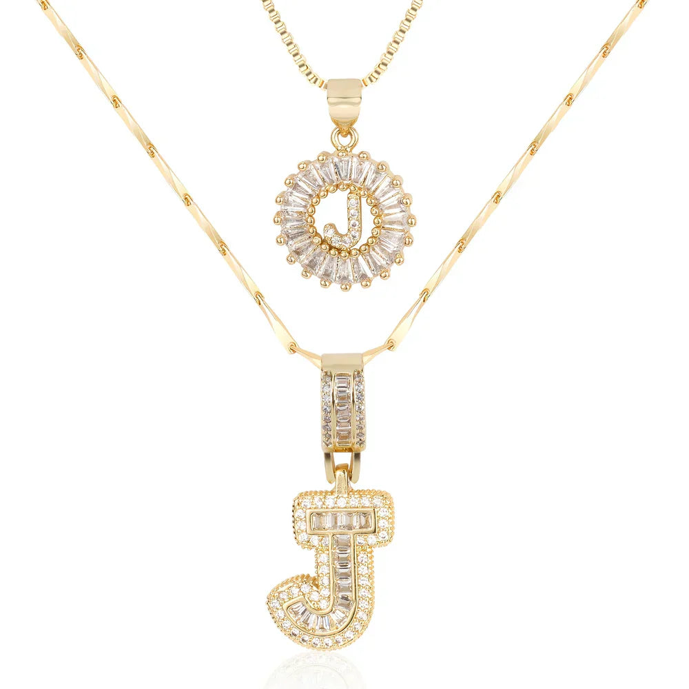 💖2 Pack - Initial Letter Pendant Necklaces