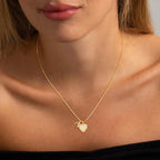 Heart Shaped Letters Micro Pave Chain Necklace – Initial Pendant, Titanium Steel, Adjustable ✨