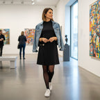 Elegant Long Sleeve Pleated Panel Dress