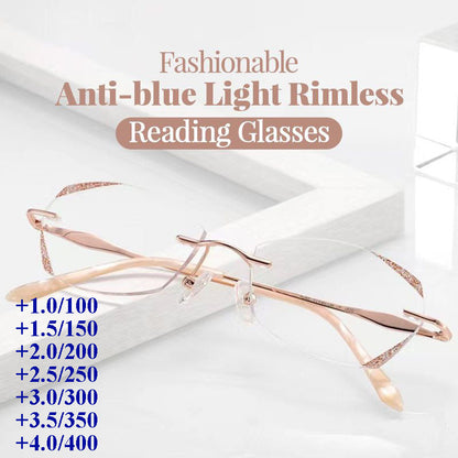 Pousbo® Gafas de lectura sin montura de moda con protección anti-luz azul