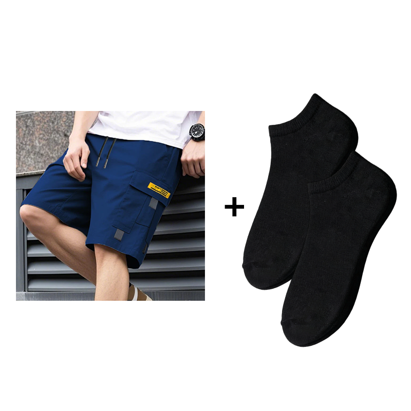 🩳 Men's Cargo Shorts with Drawstring – Easy pull-on, multi-pockets. Lightweight & comfy. Perfect for walks or gardening.