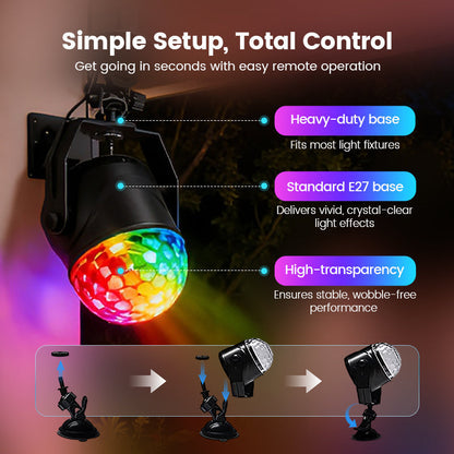 🎄 FESTIVE FEAST DEAL! 🔥Colorful Rotating Magic Disco Ball Light