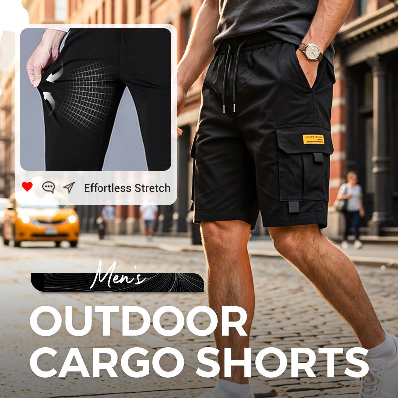 🩳 Men's Cargo Shorts with Drawstring – Easy pull-on, multi-pockets. Lightweight & comfy. Perfect for walks or gardening.