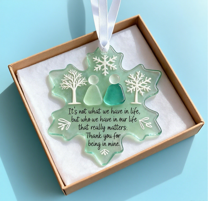 🌊Snowflake-Shaped Sea Glass Friendship Decor❄✨ Shaped by Nature & Crafted by Hand!