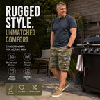 🩳 Men's Casual Relaxed Fit Cargo Shorts – Multi-Pockets, Breathable, Rugged 🌲