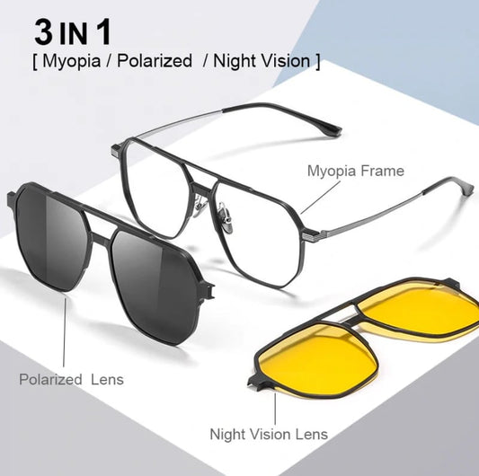 🔥 Vente chaude 🔥Gafas de sol polarizadas magnéticas 3 en 1 para hombres y mujeres