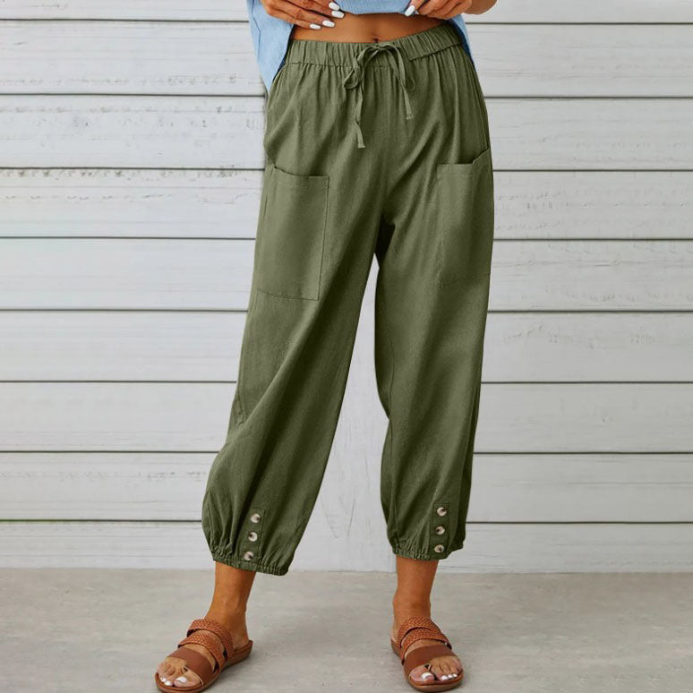 💎 2026 New Women's Summer Cotton Linen Wide-Leg Pants – Breathable, Wrinkle-Free & Relaxed Fit 🍃