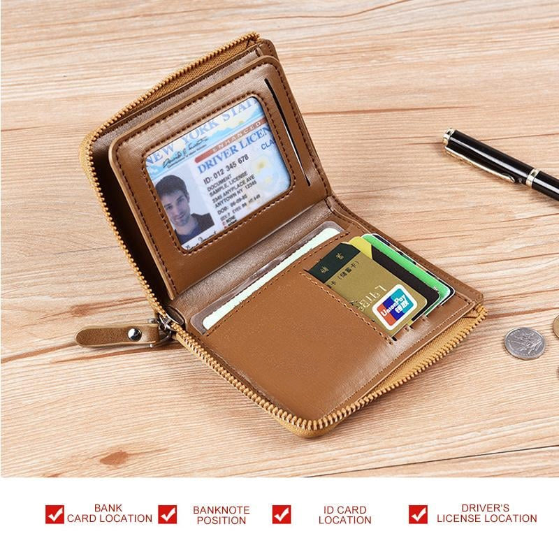 🎁Men's Leather Zip Wallet (RFID Protected)✨