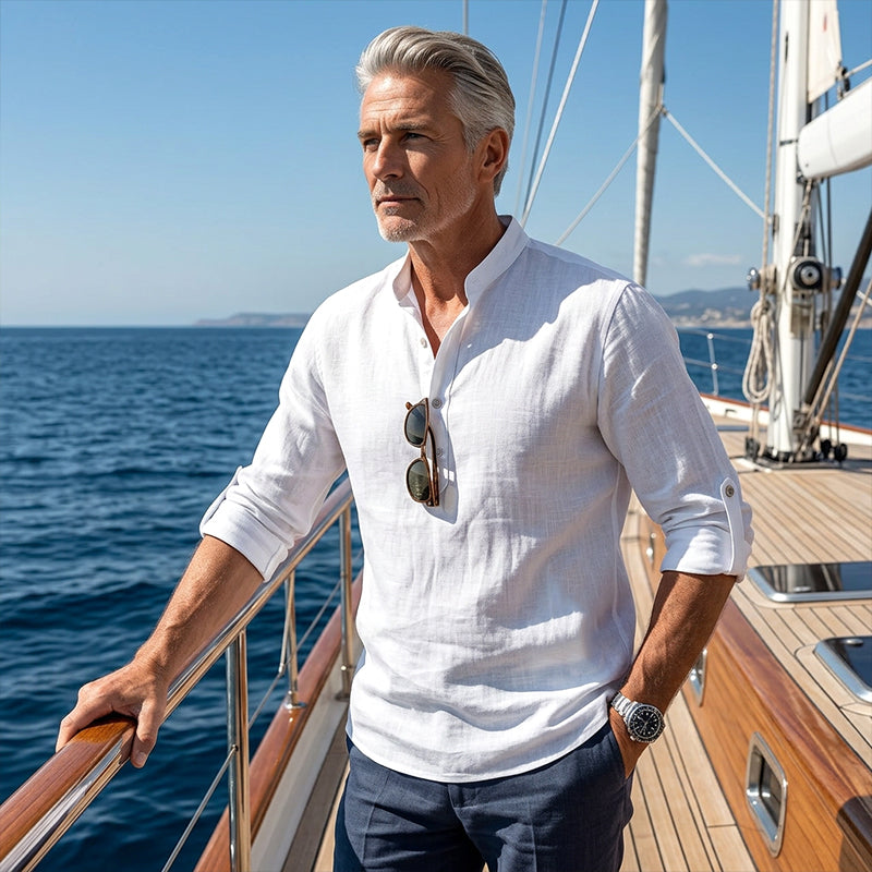 🔥Men's Cotton Linen Casual Long Sleeve Shirt