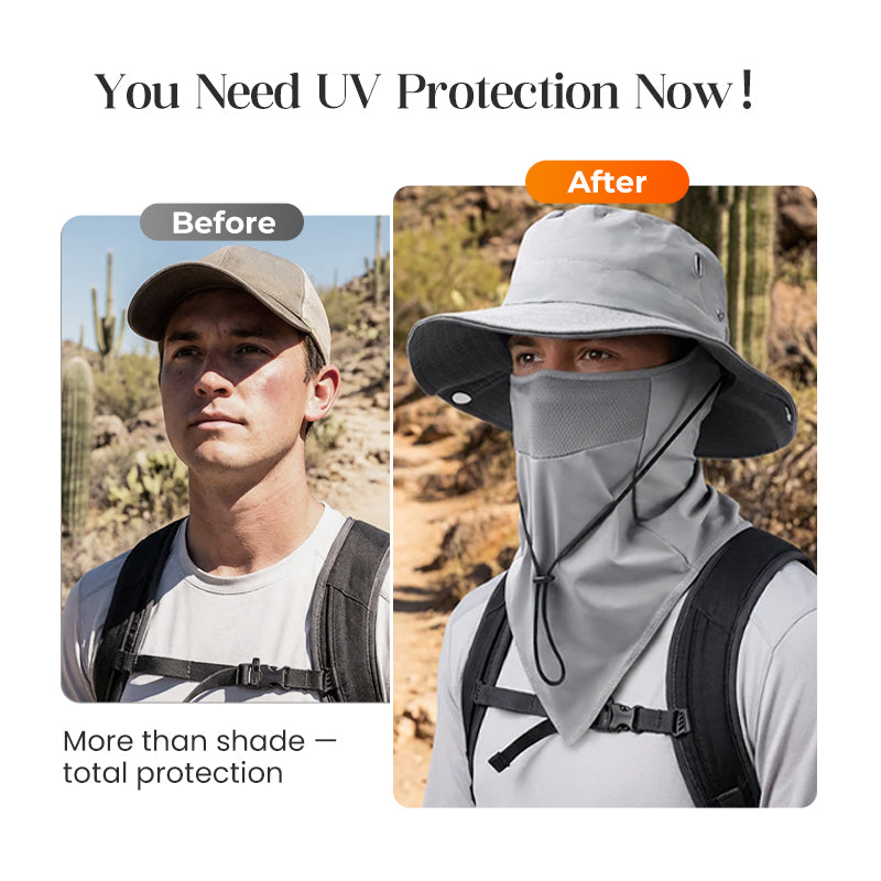 🎉 UV Protection Bucket Hat with Face Cover