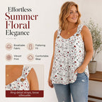 🌸 Women's Floral Print Tank Top – Chic V-Neck & Flowy Fit – Summer Wardrobe Essential 🌞