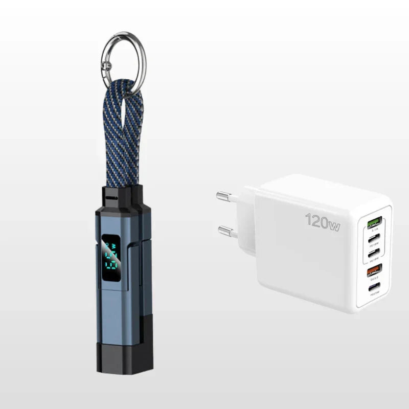 🔥4-in-1 Digital Display Keychain Charging Cable
