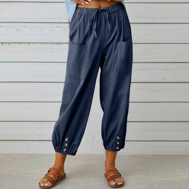 💎 2026 New Women's Summer Cotton Linen Wide-Leg Pants – Breathable, Wrinkle-Free & Relaxed Fit 🍃