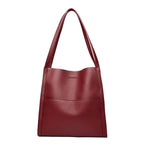 Simple Solid Color PU Leather Shoulder Bag