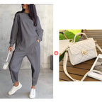 🔥Women's Irregular Hem Top & Casual Pants Set