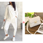 🔥Women's Irregular Hem Top & Casual Pants Set