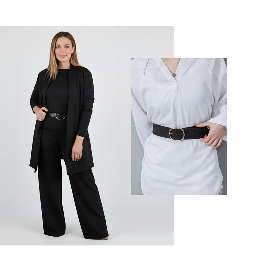 Elegant 3-piece Set Including Long Cardigan, Top And Pants💞