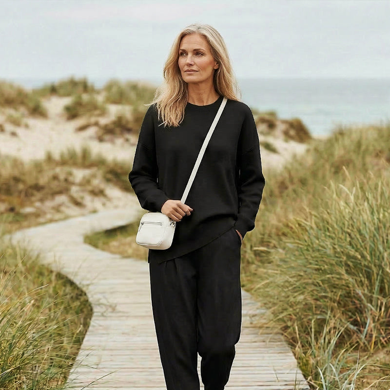 🔥Women's Irregular Hem Top & Casual Pants Set