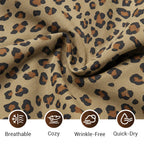 Leopard Print Hooded Pullover with Kangaroo Pocket