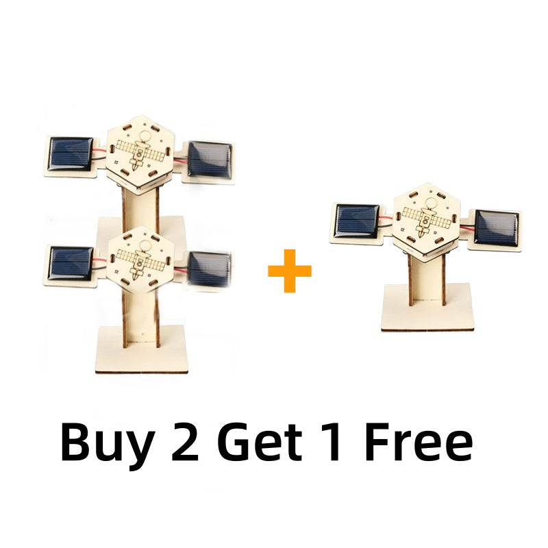 🚀DIY Solar-Powered Wooden Satellite Model Science Kit🌍