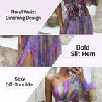 🌸Spring Specials💐 Multicolor Asymmetric Party Dress With Flower Details