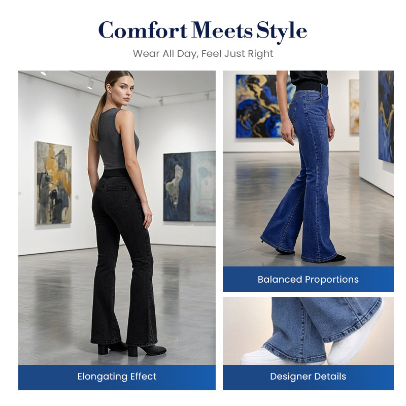 👖 Women's High-Waist Stretch Flare Denim Jeans