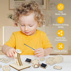 🚀DIY Solar-Powered Wooden Satellite Model Science Kit🌍