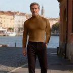 🔥 Men's High Neck Slim Fit T-Shirt - Stretchy & Breathable for Gym or Casual, Modern Style & Comfort 🏃‍♂️📦