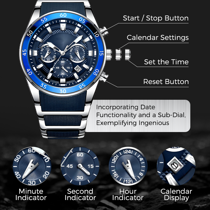 🎁Men's Waterproof Multifunctional Quartz Watch