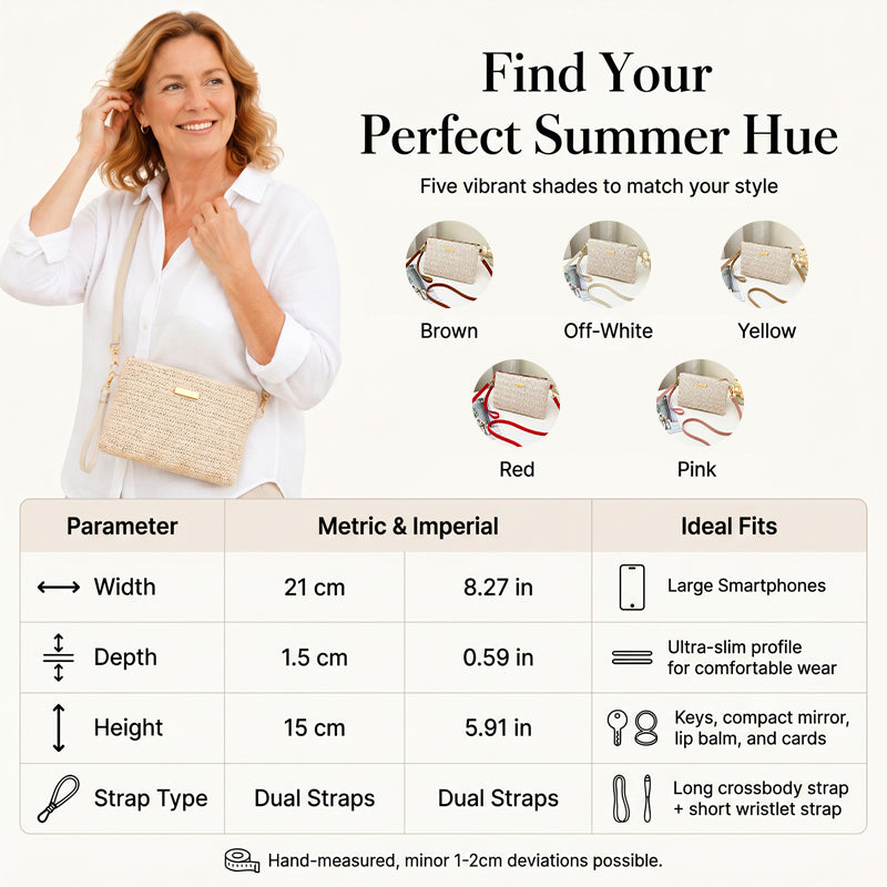 Women's Woven Straw Shoulder Clutch Bag
