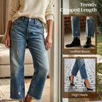 Women’s Retro Cropped Straight-Leg Jeans