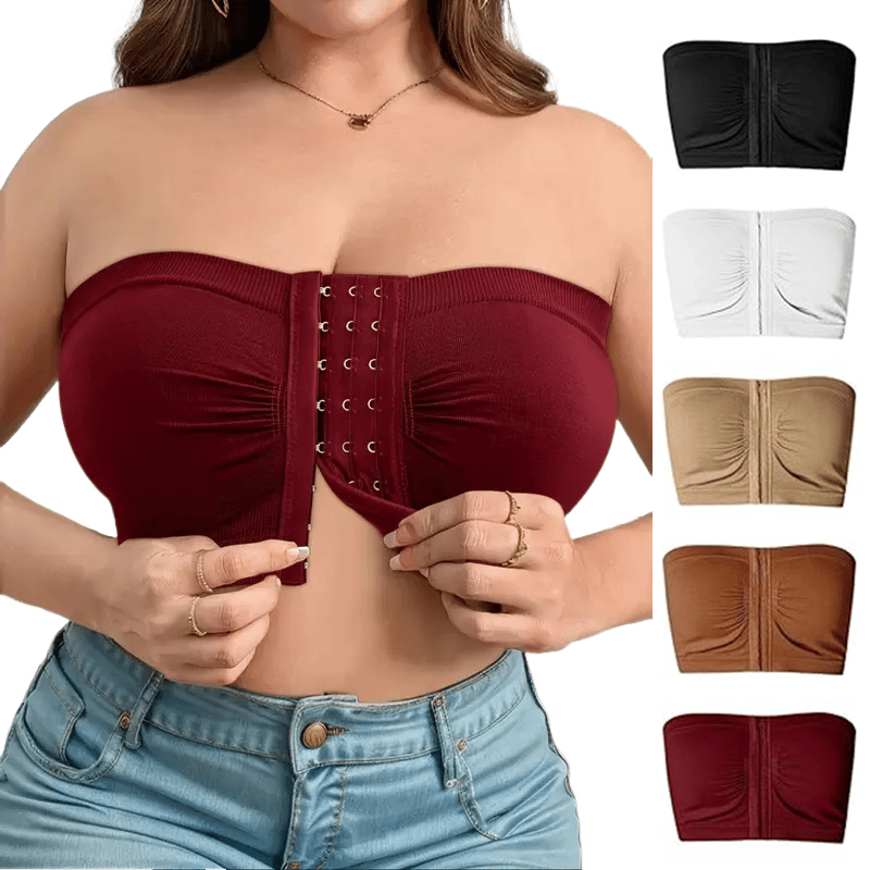 ✨Plus Size Strapless Front Buckle Breathable Bra🔥