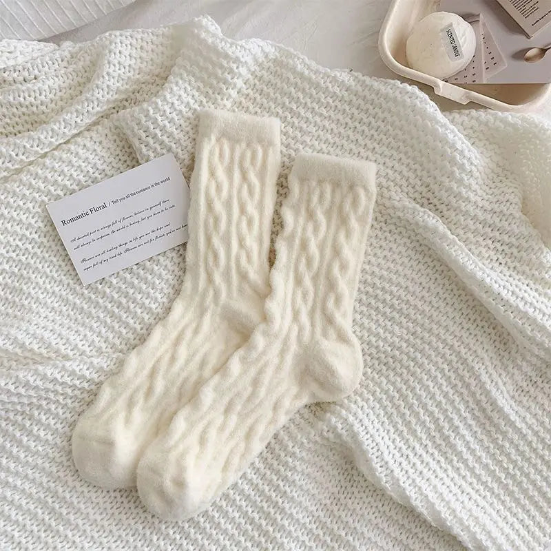 Soft Waxy Macaron Color Thermal Socks for Women - Great Gift