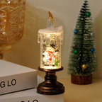 Battery Operated Lighted Christmas Snow Globe Candle