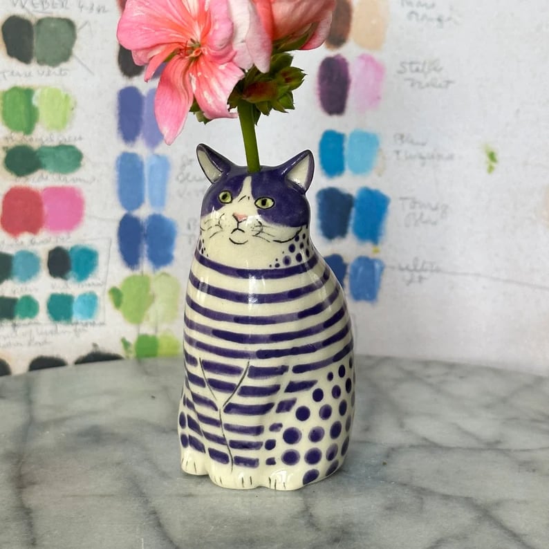 Polka Dot Cat Vase🐱