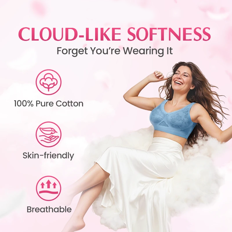 【✨1+1 Free - 2 Pcs】Pure Cotton Buttonless Comfy Lifting Bra