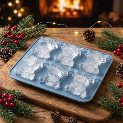 Highland Cow Ice Cube Mold - Adorable 3D Silicone Tray for Drinks & Parties