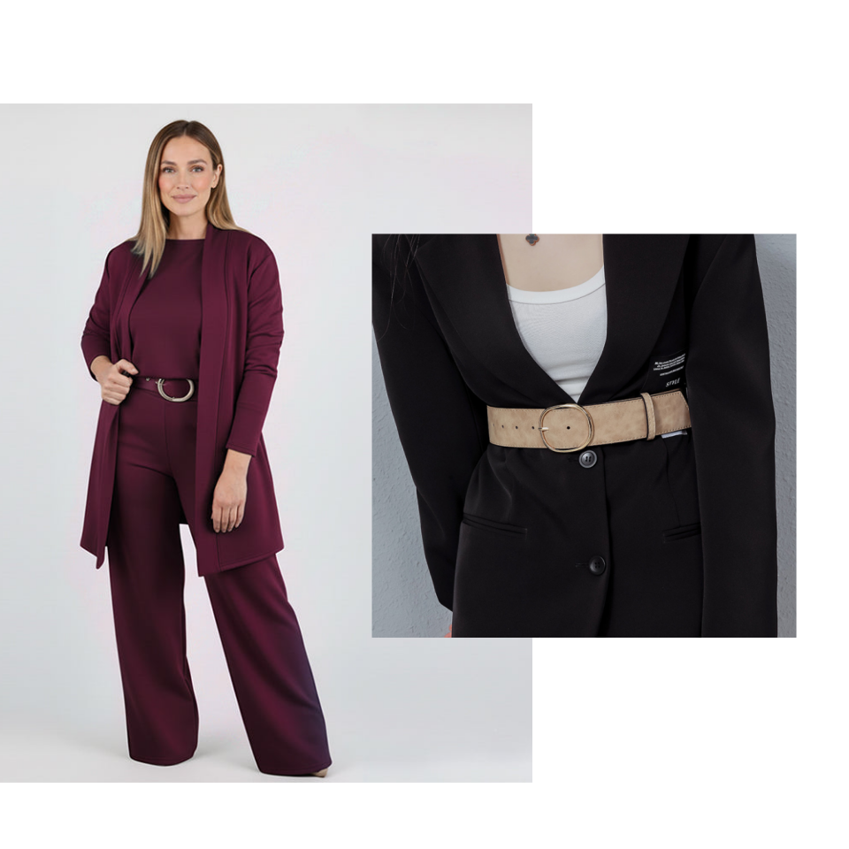 Elegant 3-piece Set Including Long Cardigan, Top And Pants💞