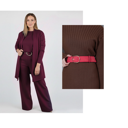 Elegant 3-piece Set Including Long Cardigan, Top And Pants💞