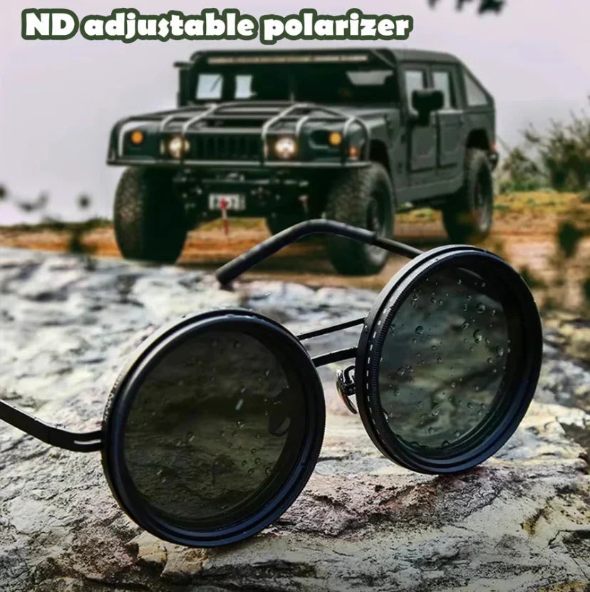 🔥Adjustable Tint Polarized Round Sunglasses