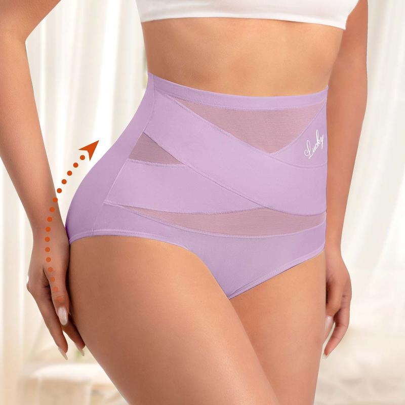 🌸Buy 1 Get 3 Packs✨Plus-Size High-Waist Cross Tummy Control Panties